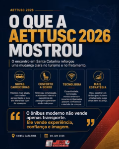 Principais tendências apresentadas na AETTUSC 2026 para o mercado de ônibus de turismo e fretamento.
