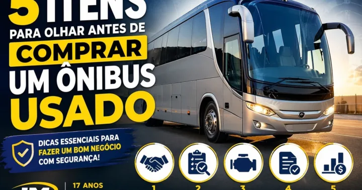 Ônibus rodoviário a venda com segurança. JM Utilitários