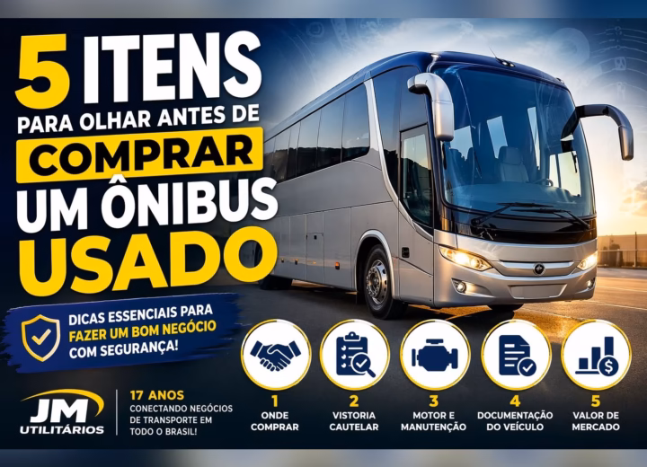 Ônibus rodoviário a venda com segurança. JM Utilitários