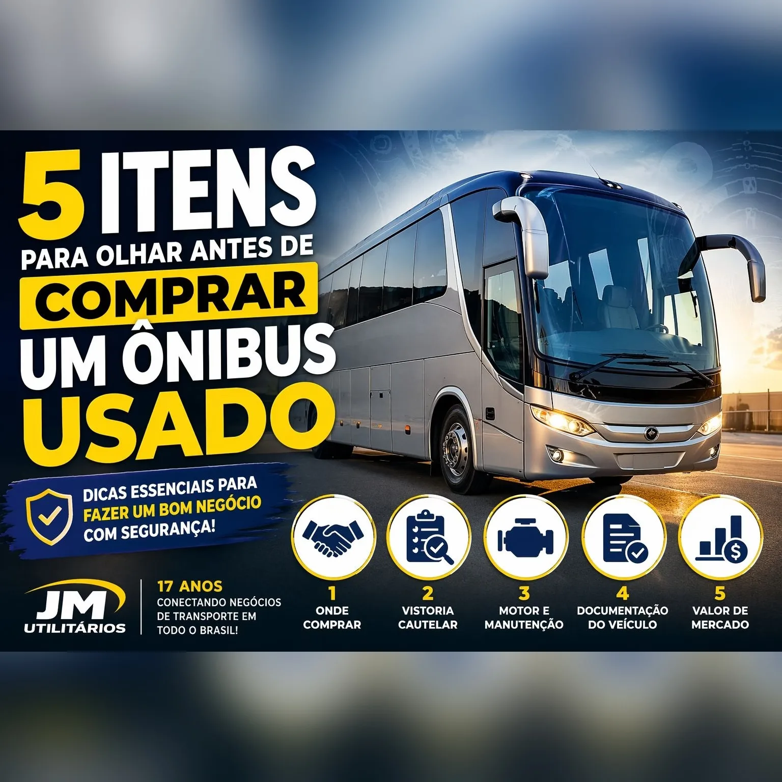 Ônibus rodoviário a venda com segurança. JM Utilitários