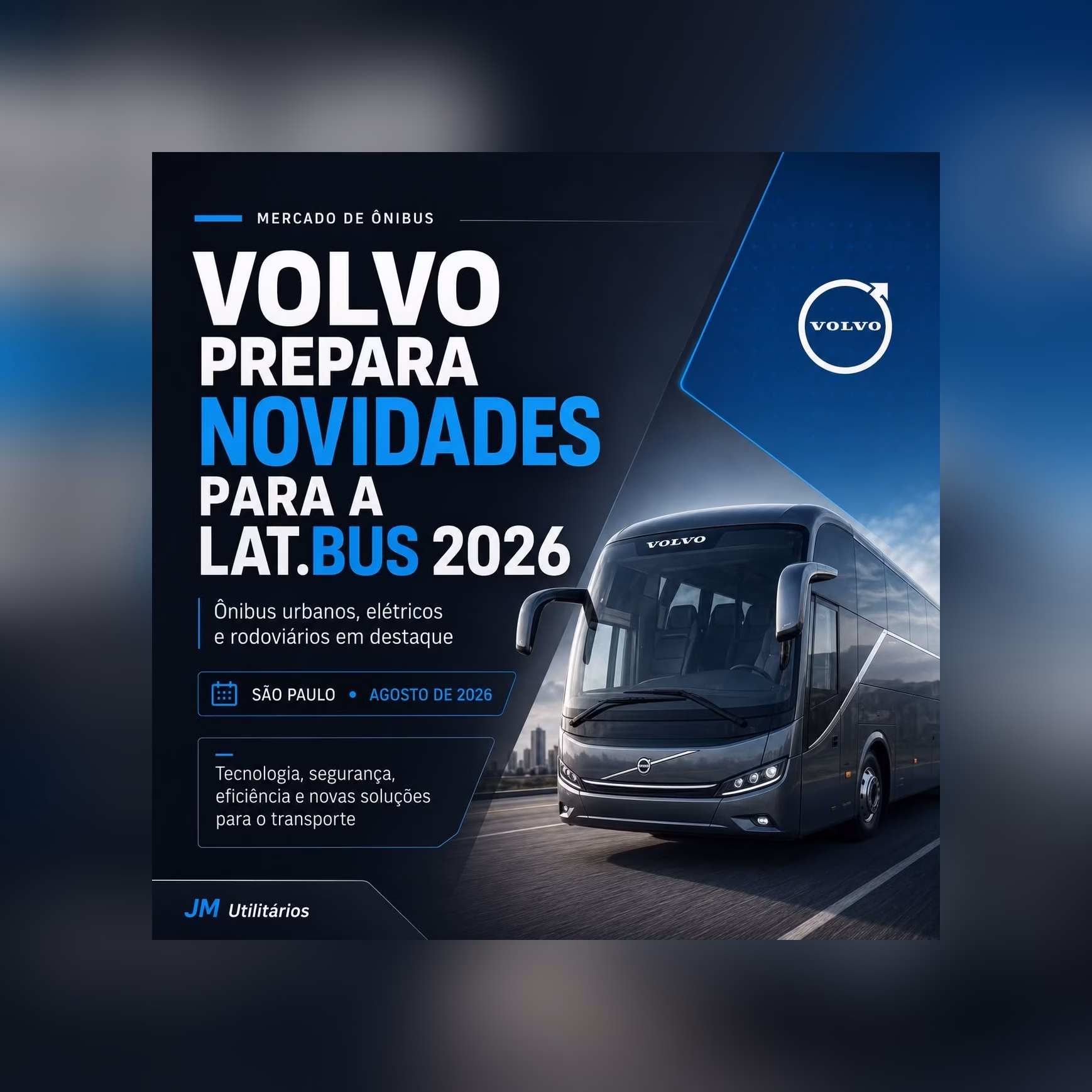 Volvo prepara novidades para a Lat.Bus 2026 com ônibus urbanos elétricos e rodoviários