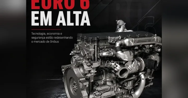 Ônibus rodoviário moderno com tecnologia Euro 6 em operação