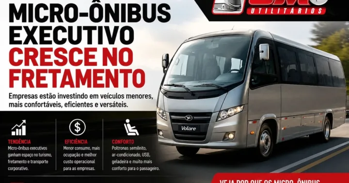 Micro-ônibus executivo utilizado em operações de fretamento e turismo no Brasil