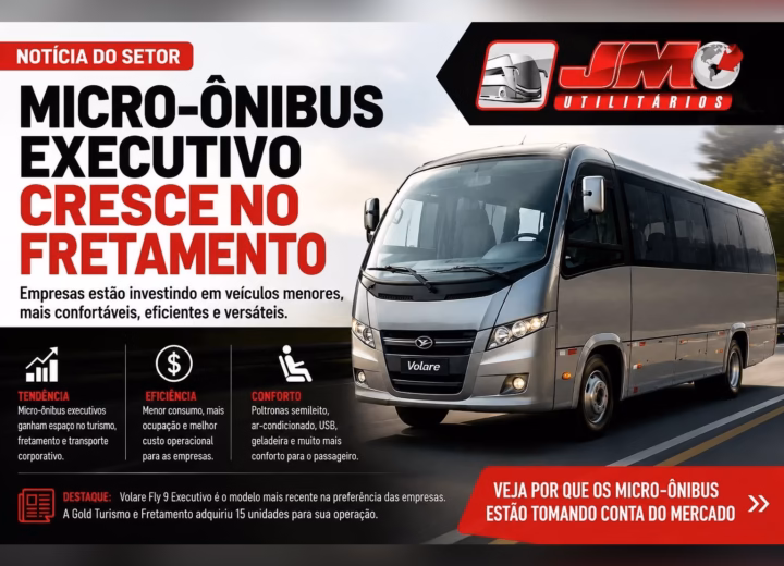 Micro-ônibus executivo utilizado em operações de fretamento e turismo no Brasil